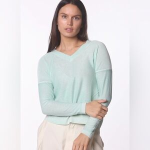 Kokun Overdye Diagonal Seamer V Neck Cashmere Sweater Size S New